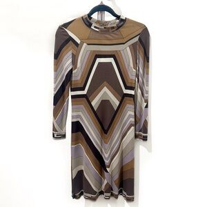 LEONARD Paris Chevron Jersey Dress